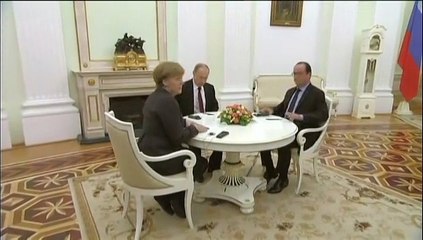 Vladimir Poutine recevait François Hollande et Angela Merkel au Kremlin  [06.02.2015]