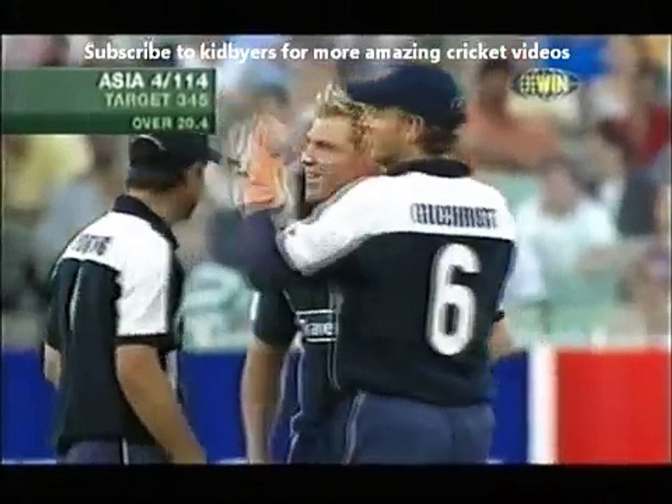 _SHANE WARNE'S LAST WICKET IN ODI CRICKET_ (ASIA VS REST OF THE WORLD 2005)