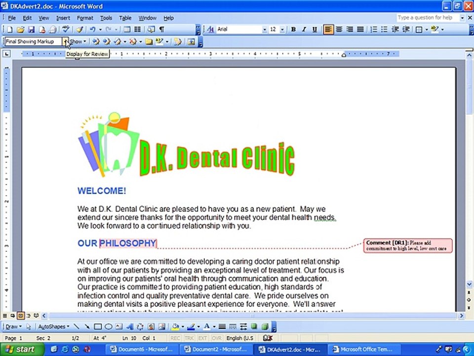 Ms Word 2003 Training- Comments (Part 43)