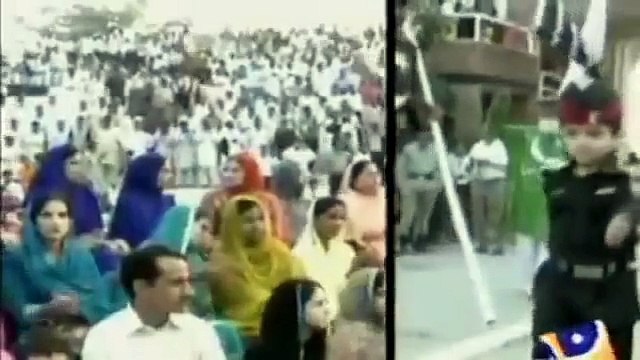 Pakistani Soldier child Army Parade on Wagah Border