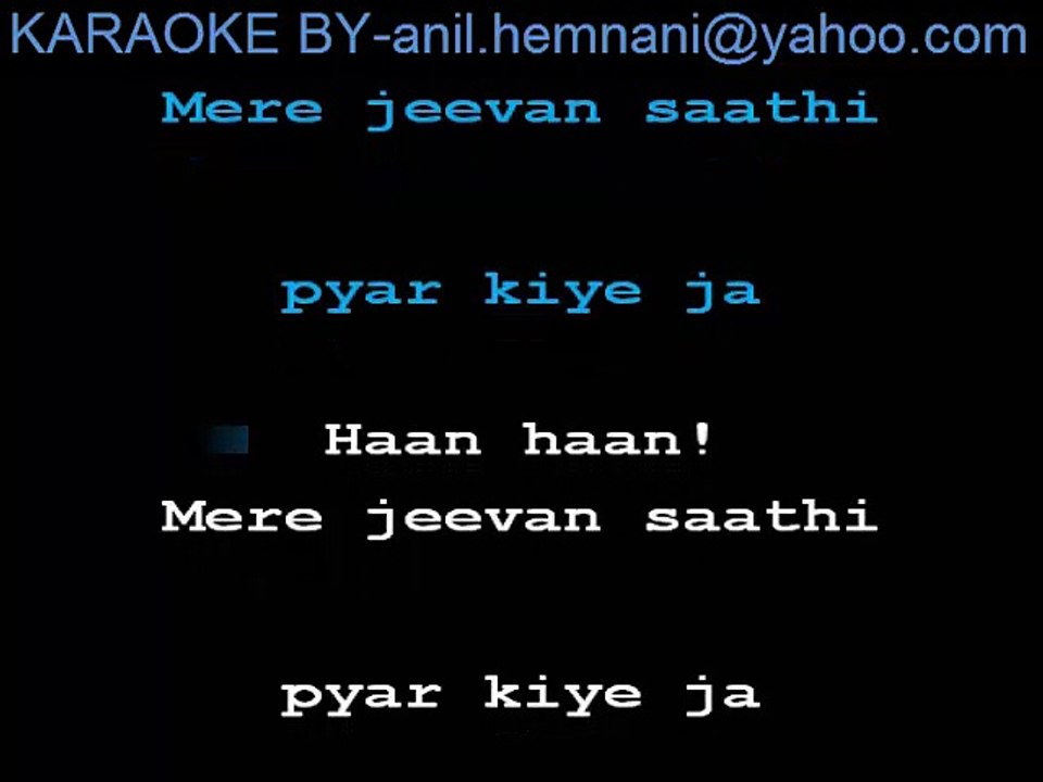 Mere Jeevan Saathi Karaoke With Female Vocal-Ek Duje Ke Liye