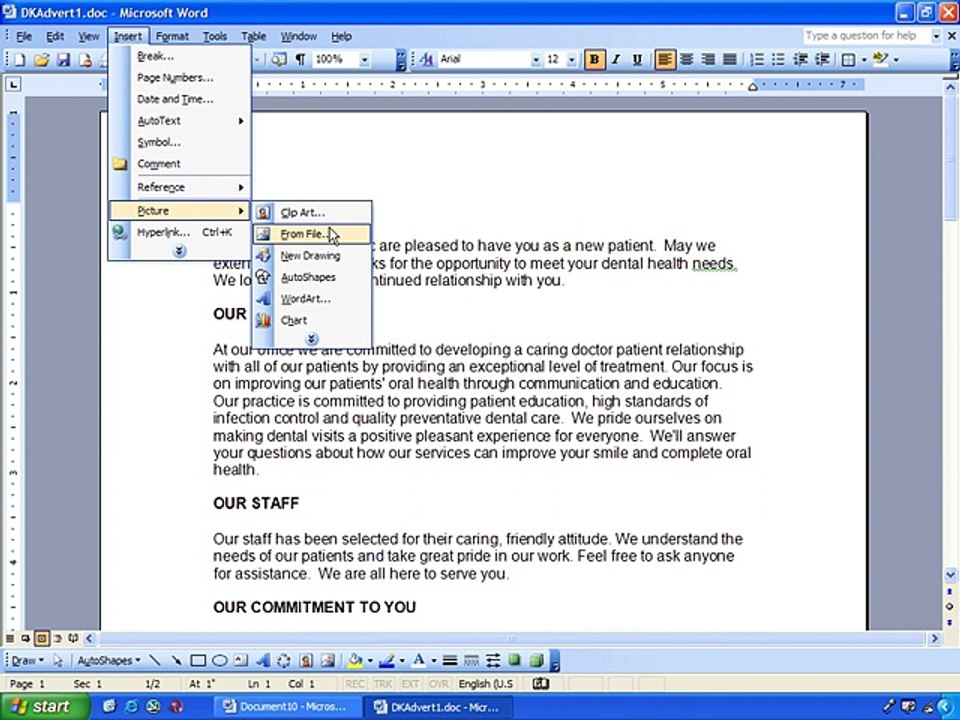 Ms Word 2003 Training- Graphics_Drawing (Part 56)