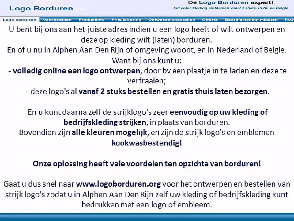 Logo op kleding borduren in Alphen Aan Den Rijn