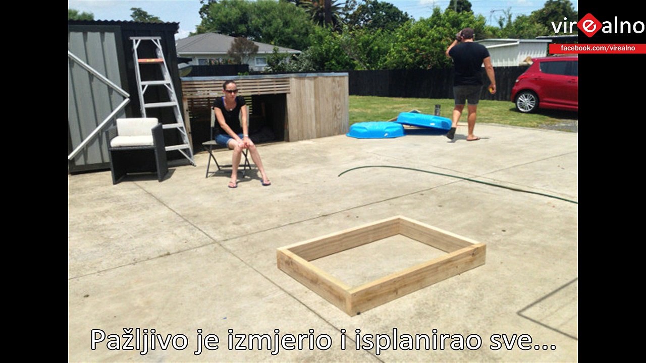 Sandpit in the backyard