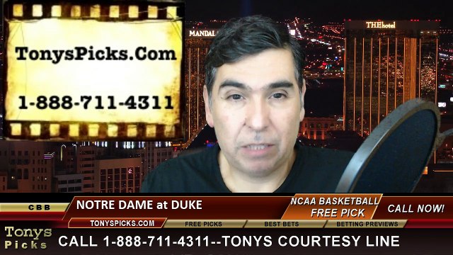 Duke Blue Devils vs. Notre Dame Fighting Irish Free Pick Prediction NCAA College Basketball Odds Preview 2-7-2015