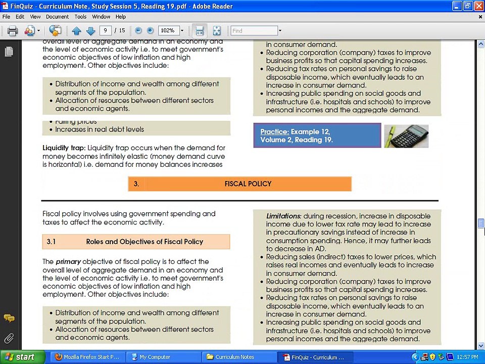 Finquiz CFA Level 1 2015 Curriculum Notes
