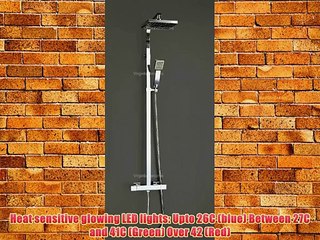 Download Video: PREMIER COLOUR CHANGE LED SQUARE THERMOSTATIC EXPOSED SHOWER MIXER CHROME