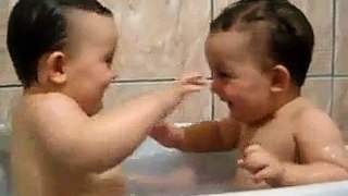Twins Baby Enjoying during Bath - Watch and Enjoy