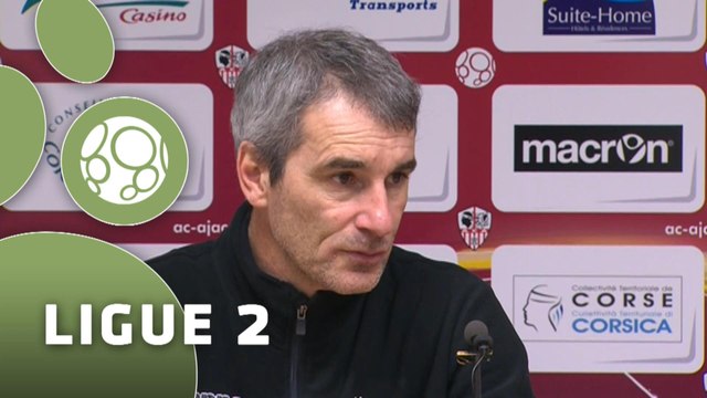 Conférence de presse AC Ajaccio - Stade Lavallois (0-0) : Olivier PANTALONI (ACAJ) - Denis ZANKO (LAVAL) - 2014/2015