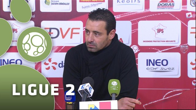 Conférence de presse Dijon FCO - FC Sochaux-Montbéliard (1-0) : Olivier DALL'OGLIO (DFCO) - Olivier ECHOUAFNI (FCSM) - 2014/2015