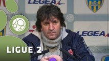 Conférence de presse AC Arles Avignon - Nîmes Olympique (0-1) : Victor ZVUNKA (ACA) - José  PASQUALETTI (NIMES) - 2014/2015