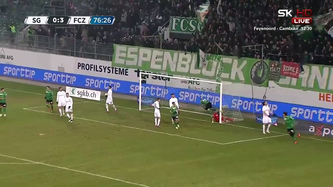 Dzengis Cavusevic 1:3 | St.Gallen - FC Zurich 07.02.2015 HD