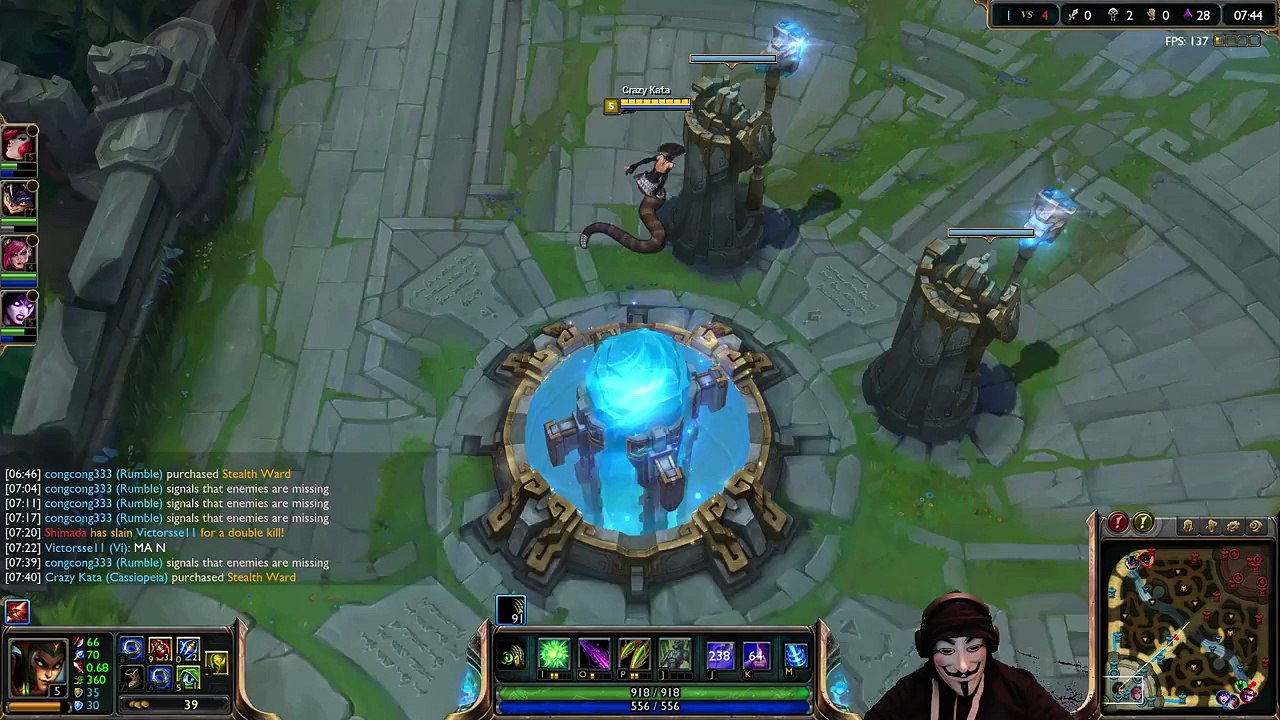 Crazy Kata play Cassiopeia @ Mid - 2-4