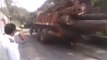 Overloaded Truck with Wood Falls Off the Road