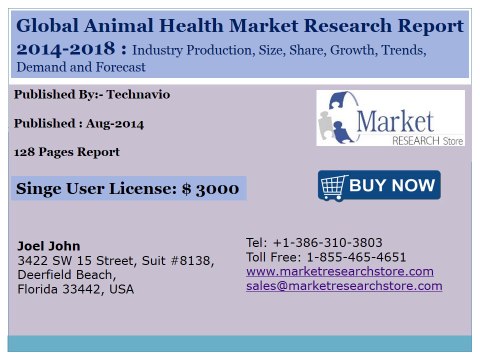 Global Animal Health Market 2014 -2018 Size, Share, Growth, Trends, Demand and Forecast