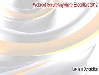 Webroot SecureAnywhere Essentials 2012 Download (Instant Download 2015)