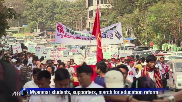 Myanmar claims student rallies manipulated to create unrest