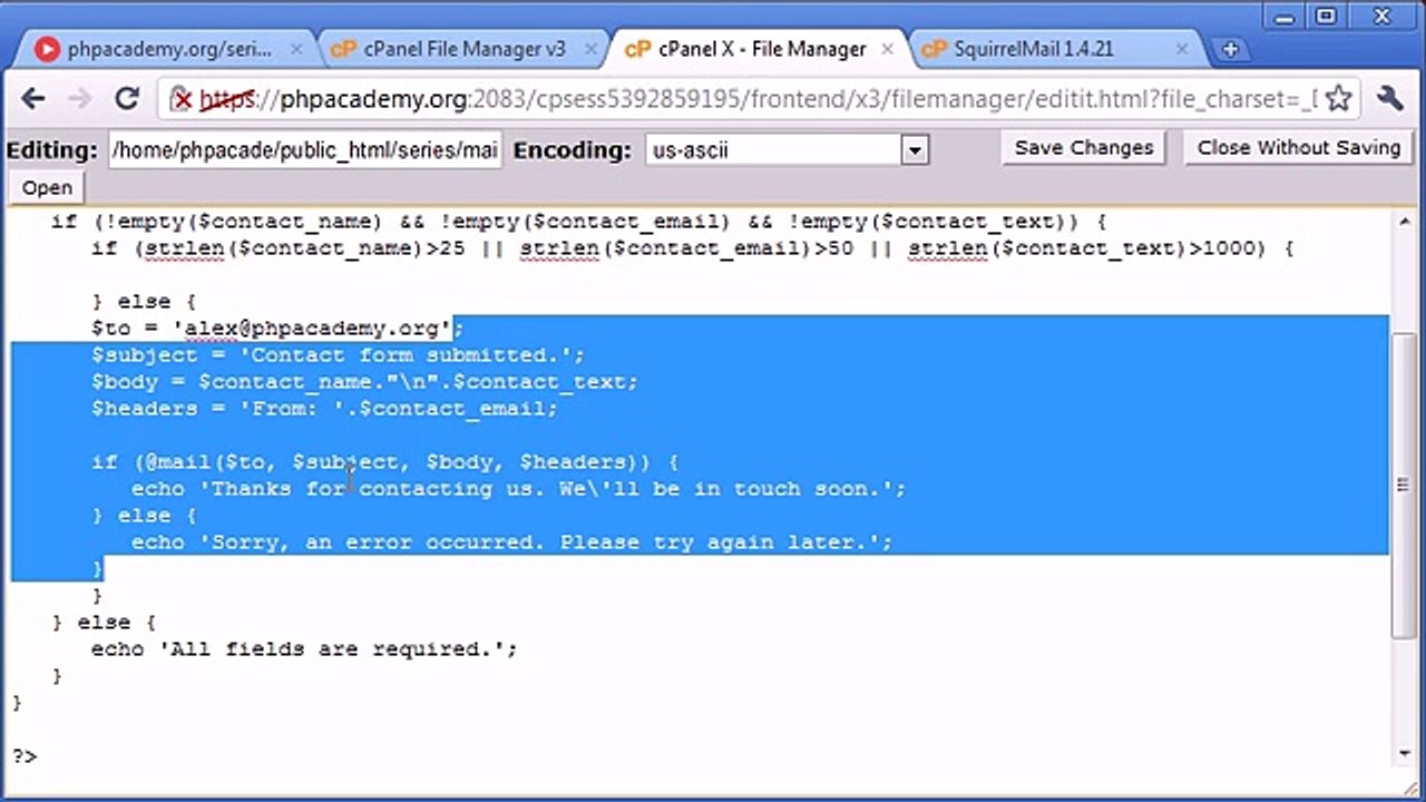103 - Creating a Simple Contact Form Part 4