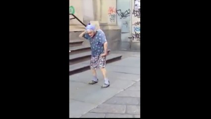 Funny- OLD lady rocking dance