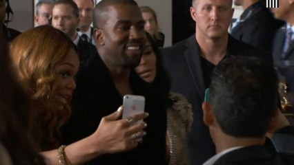 GRAMMY's: Kim Kardashian and Kanye kiss on the red carpet