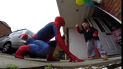 SpiderDad Surprises Sick 5 Year Old Son For His Birthday