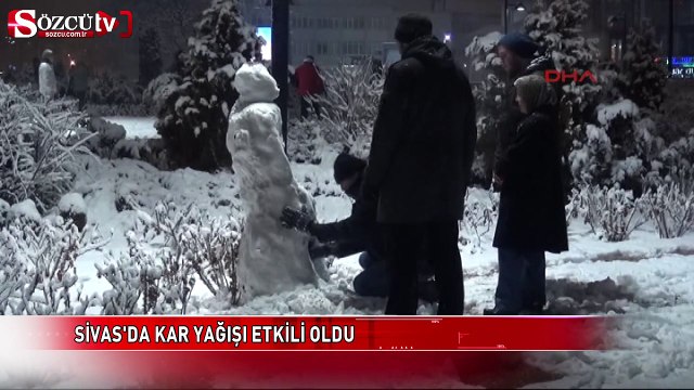 Sivas'da kar yağışı etkili oldu