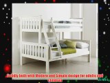 Atlantis Pinewood White TRIPLE SLEEPER BUNK BED Quality Solid Pine Wooden Bed with 2 Luxury