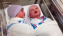 Newborn (one-hour-old) twins