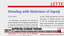 U.S. supports historians protesting Japan's attempt to change history text