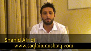 Shahid Afridi talks about Saqlain Mushtaq (Urdu)