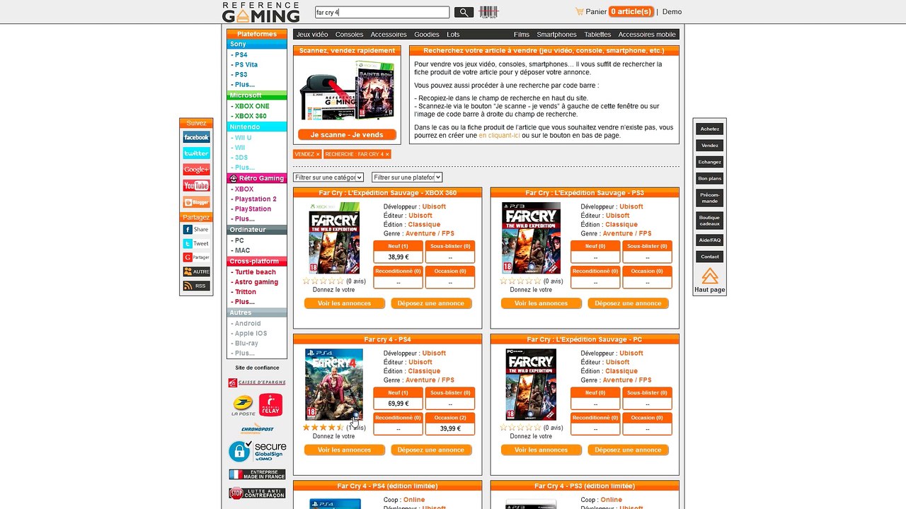 Dépôt gratuit de petite annonce pour vendre vos jeux vidéo