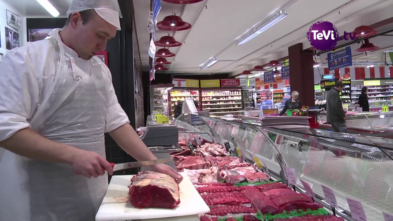 Boucherie Auchan Cherbourg : de la viande Normande [TéVi] 15_02_09
