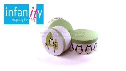 Conjunto de cajitas bosque de buhos