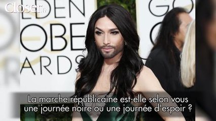 Golden Globes 2015 : Conchita Wurst commente l'attaque de Charlie Hebdo