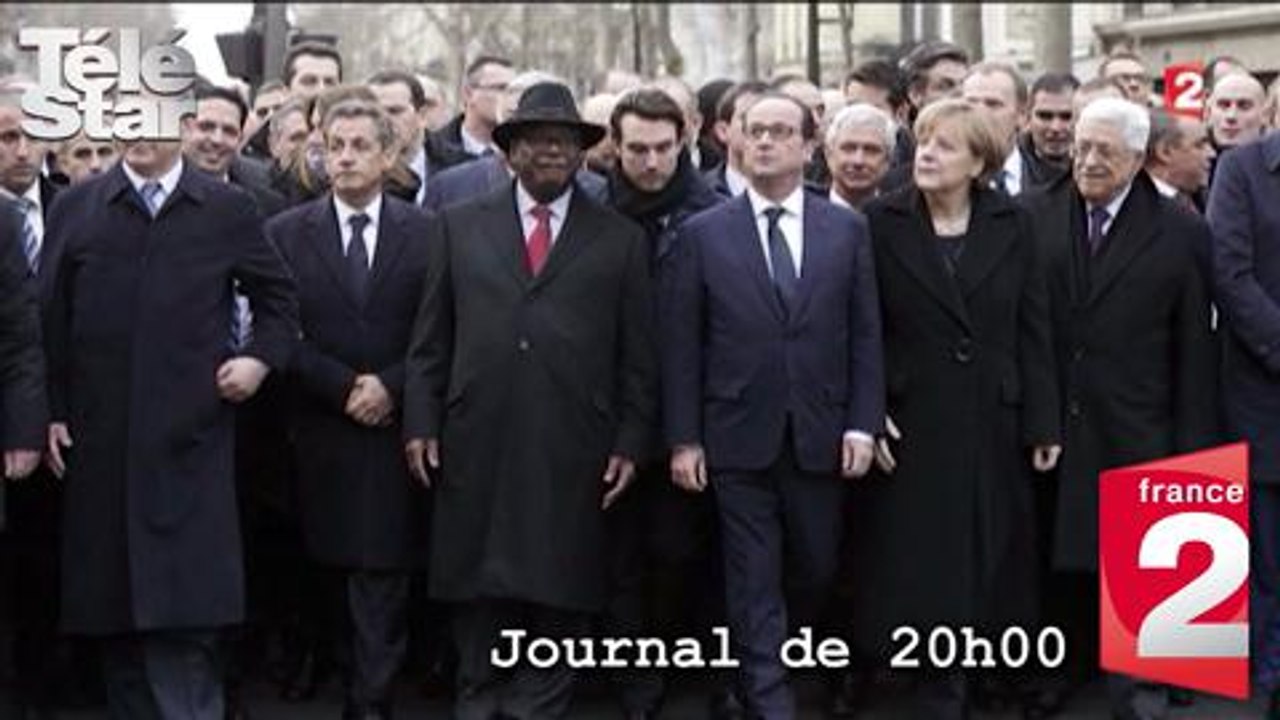 JT France 2 20H00 - David Pujadas interroge Nicolas Sarkorzy sur sa place au 1er rang, lors de la Marche Républicaine du 11 janvier - Mercredi 21 janvier 2015