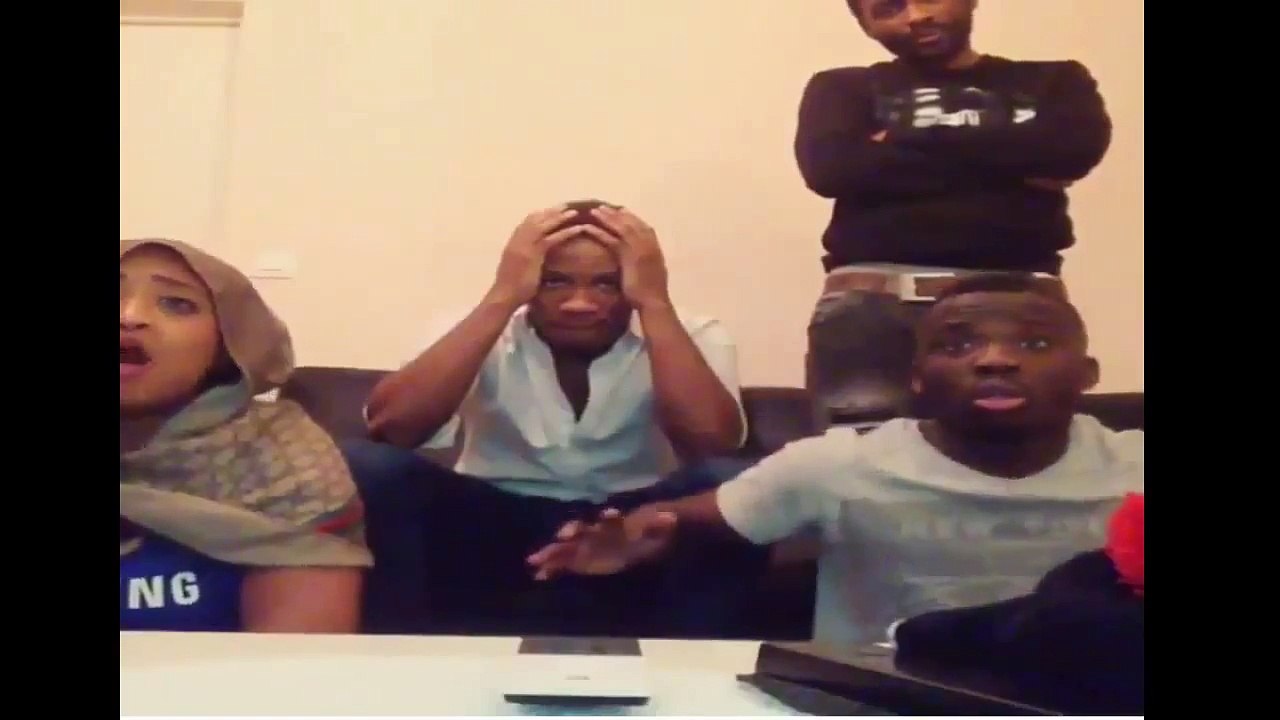 La réaction de Didier Drogba et de sa famille  lors de la victoire de la Côte d'Ivoire à la CAN 2015