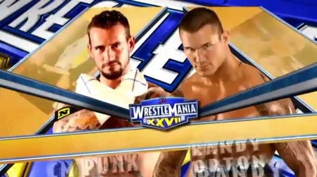 WRESTLEMANIA 27 CM PUNK VS RANDY ORTON