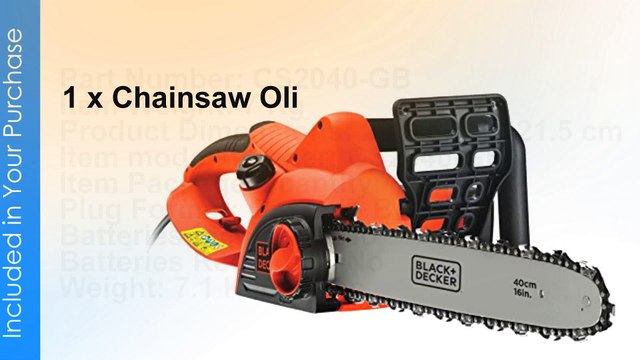 BLACK+DECKER CS2040-GB 40 cm 2000 W Chainsaw Corded