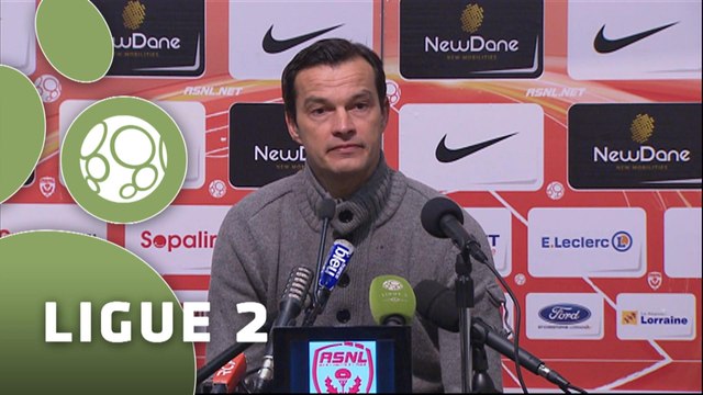 Conférence de presse AS Nancy-Lorraine - Stade Brestois 29 (2-1) : Pablo CORREA (ASNL) - Alex DUPONT (SB29) - 2014/2015
