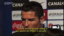 Veja entrevista em que Cristiano Ronaldo se irrita com repórter catalão após goleada