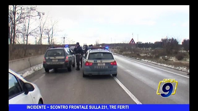 ANDRIA | Incidente, scontro frontale sulla 231, tre feriti