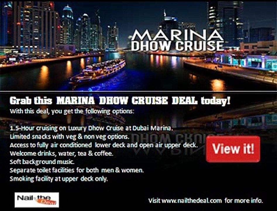 Nail The Deal - Luxury Dubai Marina Dinner Dhow Cruise Deals & Packages