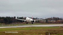 Emirates Airlines Boeing 777 landings and takeoffs at OSLO international airport