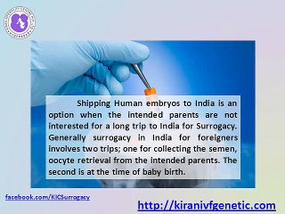 Embryo and Sperm shipping - Surrogacy in India