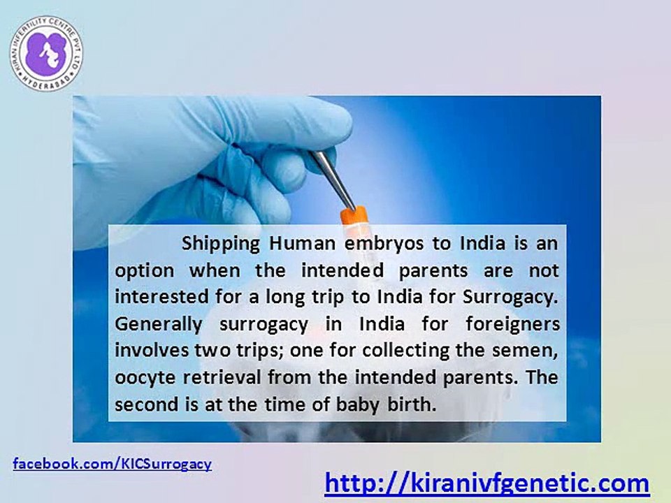 Embryo and Sperm shipping - Surrogacy in India