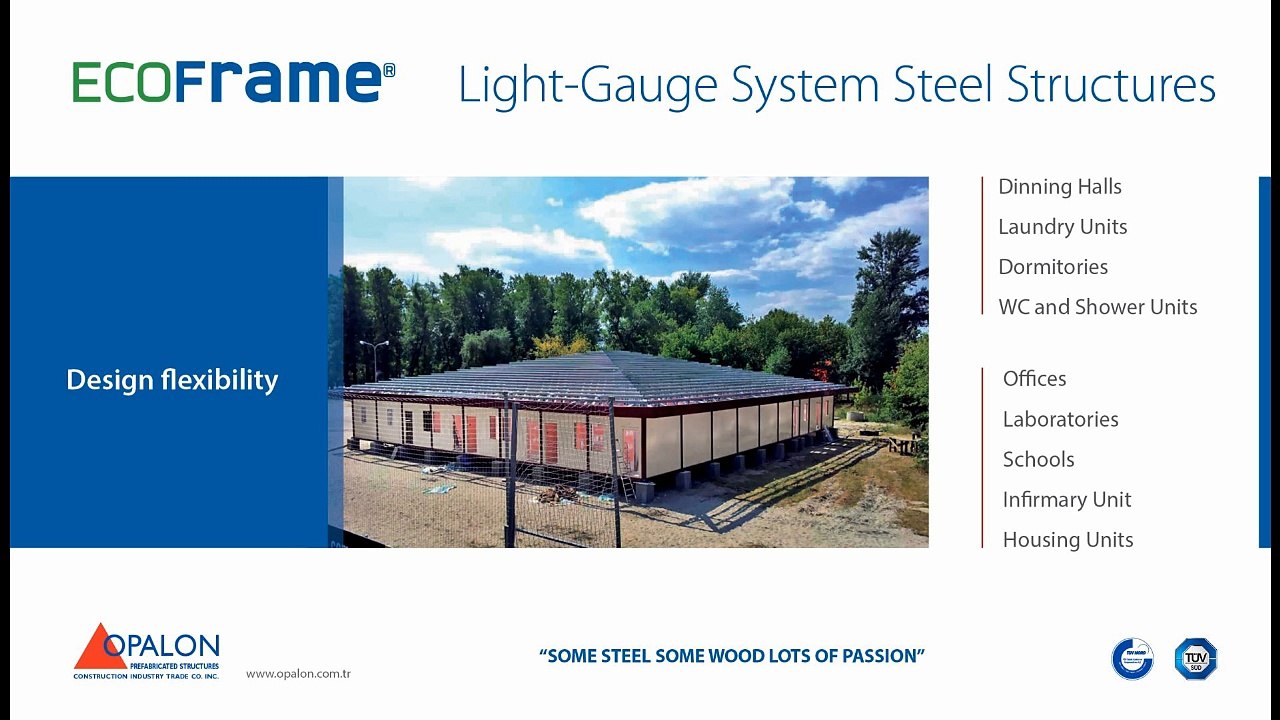 OPALON Prefabrik Yapılar Konteyner Hafif Çelik Modüler Bina Light Gauge ECOFRAME
