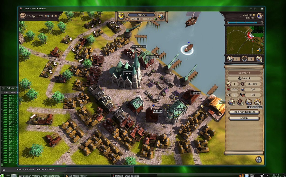 Arch Linux : Patrizier 4 Demo [wine]