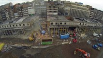 Charleroi: le chantier de démolition des colonnades