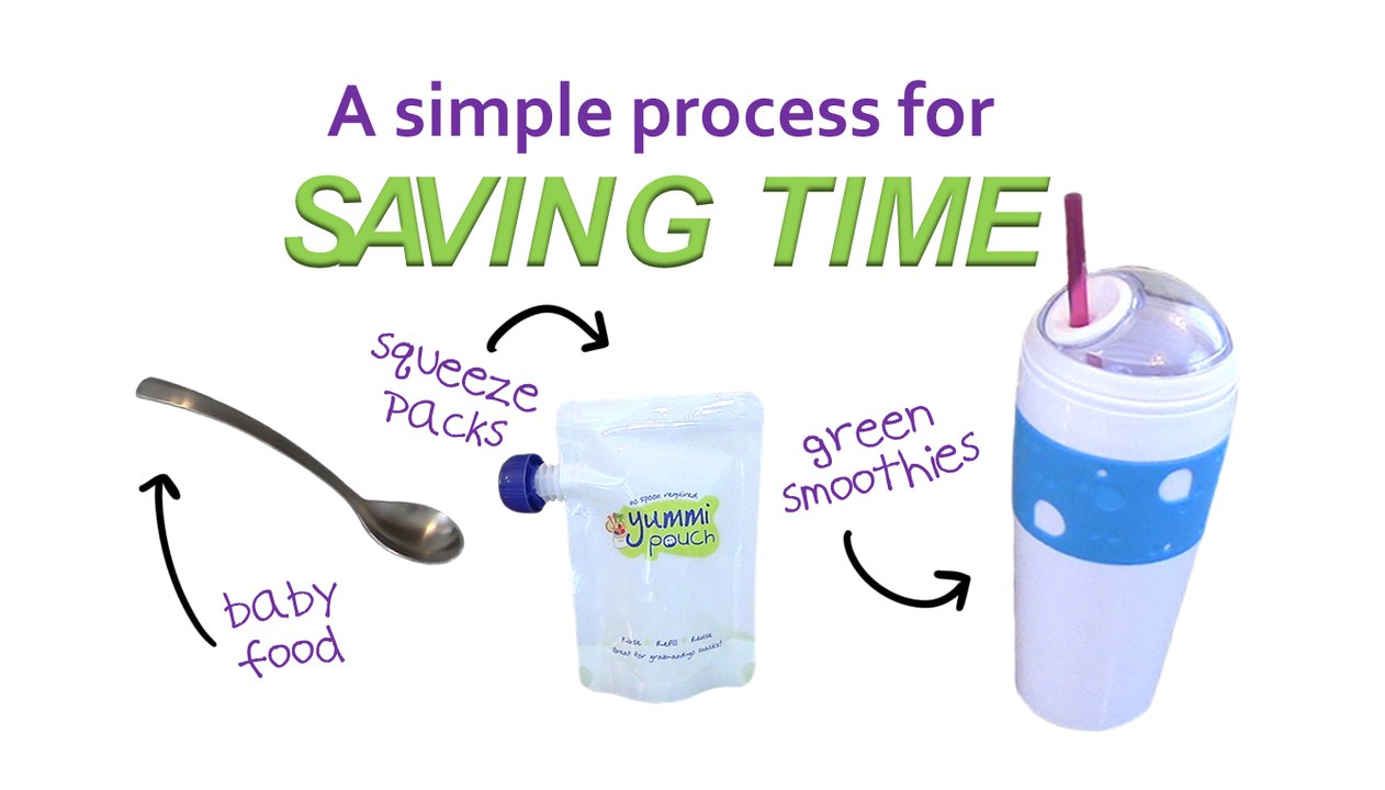 A SIMPLE process for SAVING TIME on DIY Baby Food, Squeeze Packs and Green Smoothies!