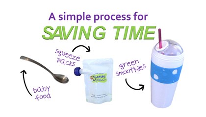 A SIMPLE process for SAVING TIME on DIY Baby Food, Squeeze Packs and Green Smoothies!